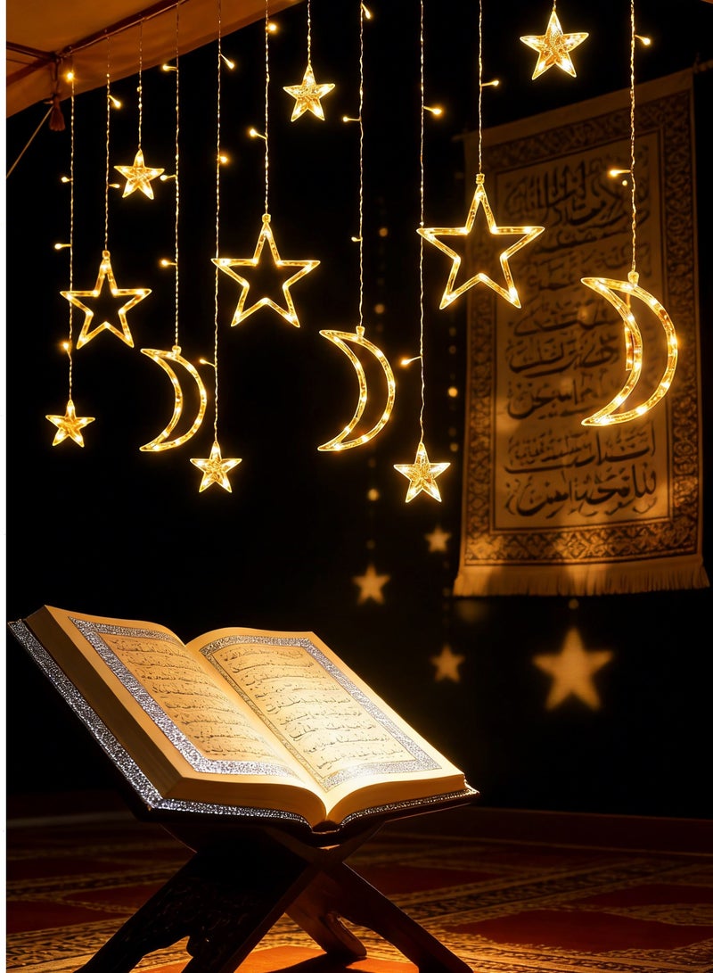 يواوليتي أضواء رمضان، أضواء رمضان LED USB، جهاز تحكم عن بعد يعمل بالطاقة مع 8 أوضاع إضاءة لتزيين الجدران الداخلية والخارجية (أبيض دافئ) - Image 2